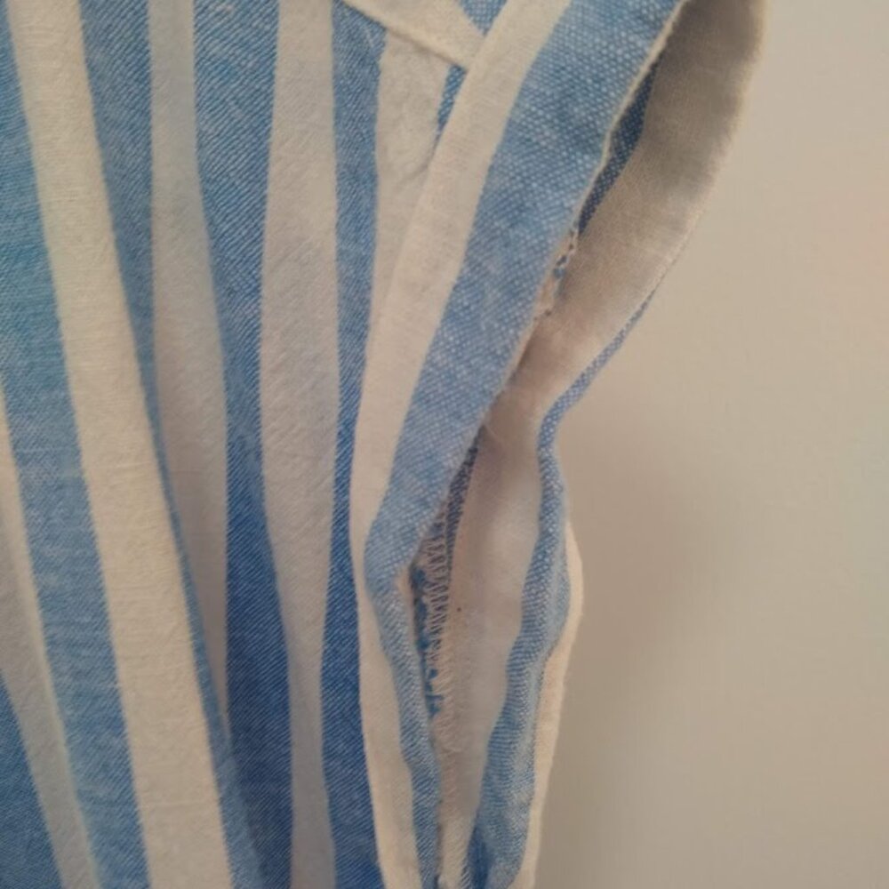 NWOT Old Navy L/tall  sky blue+white stripes short sleeve long dress - Picture 10 of 13
